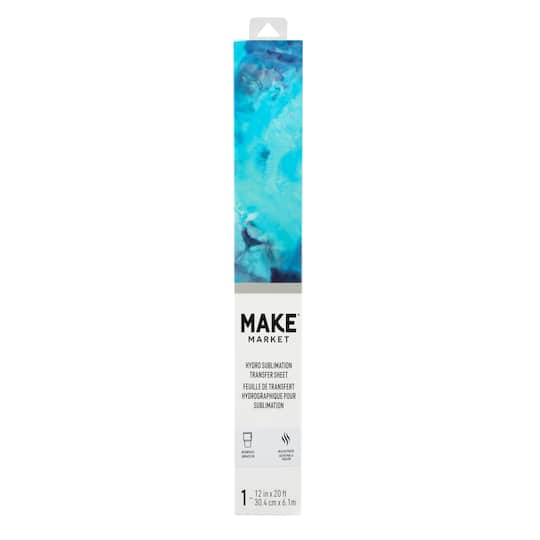 12" x 20ft. Blue Marble Hydro Sublimation Transfer Sheet by Make Market®